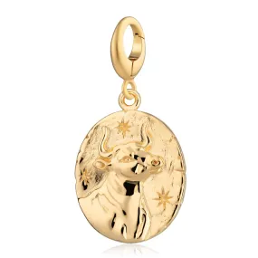 Gold Plated Taurus Zodiac Charm