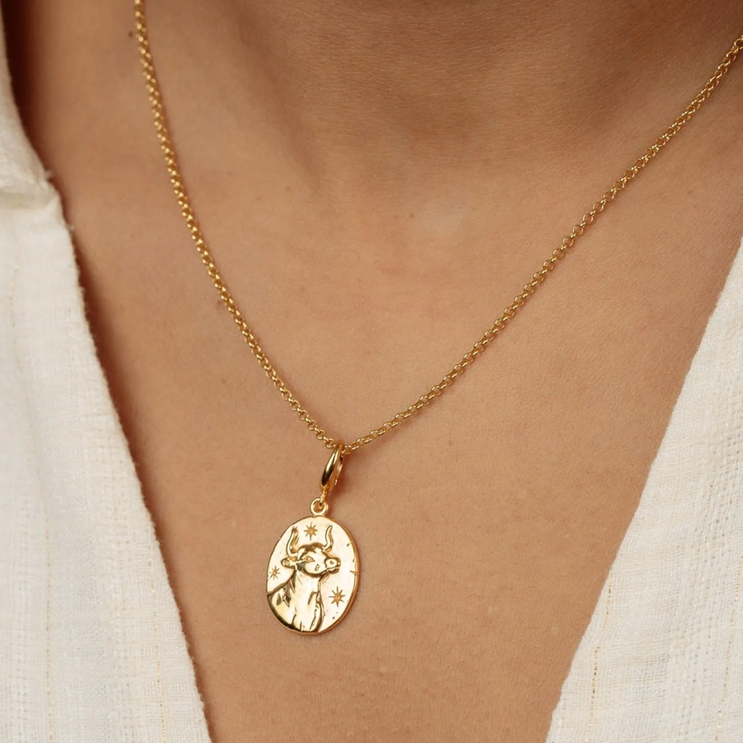 Gold Plated Taurus Zodiac Charm