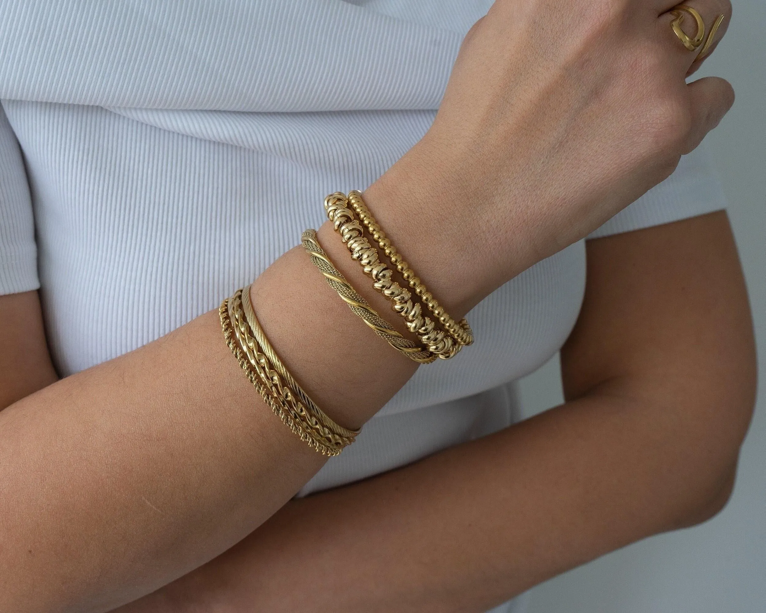 Gold Rings Chain Bracelet