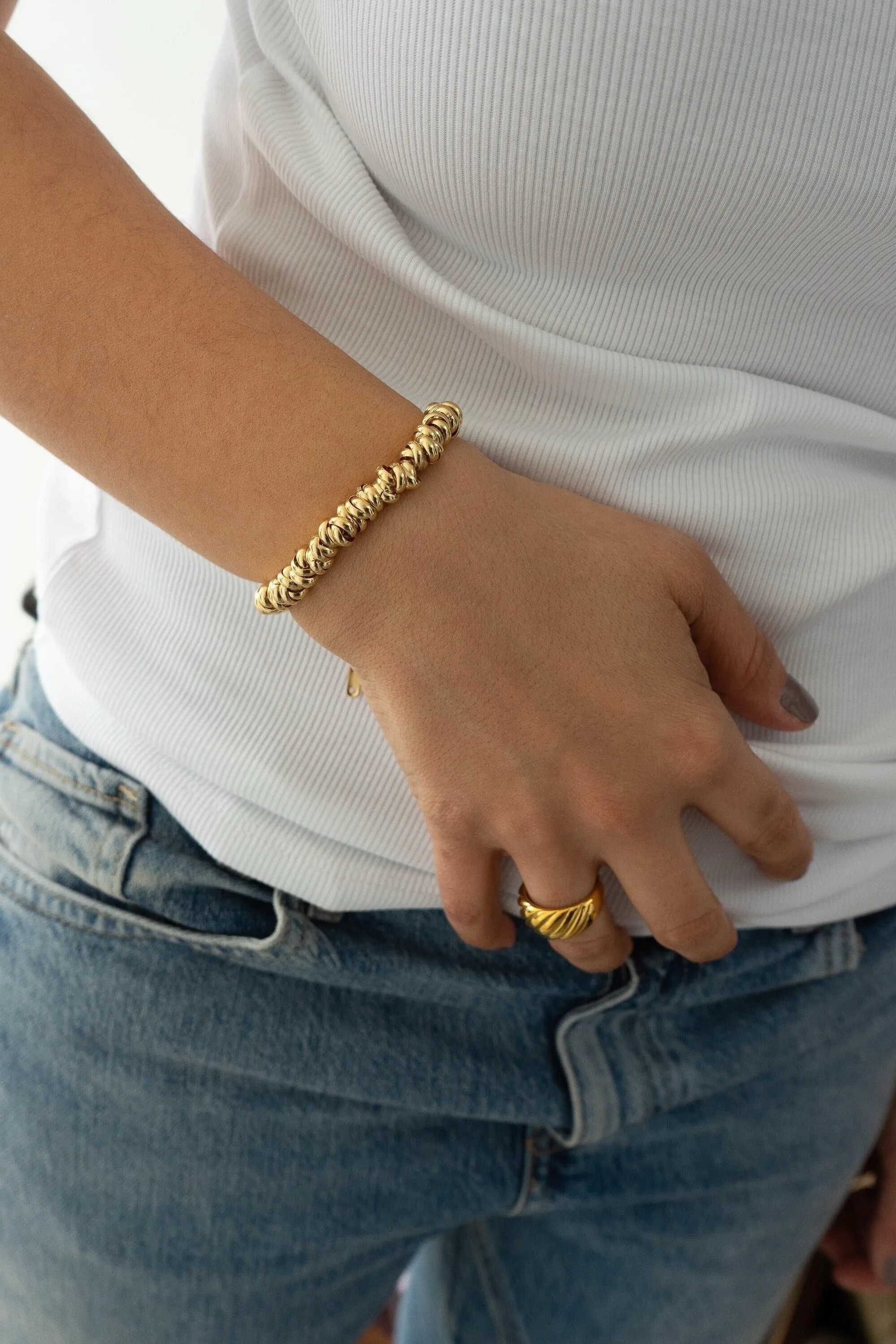 Gold Rings Chain Bracelet