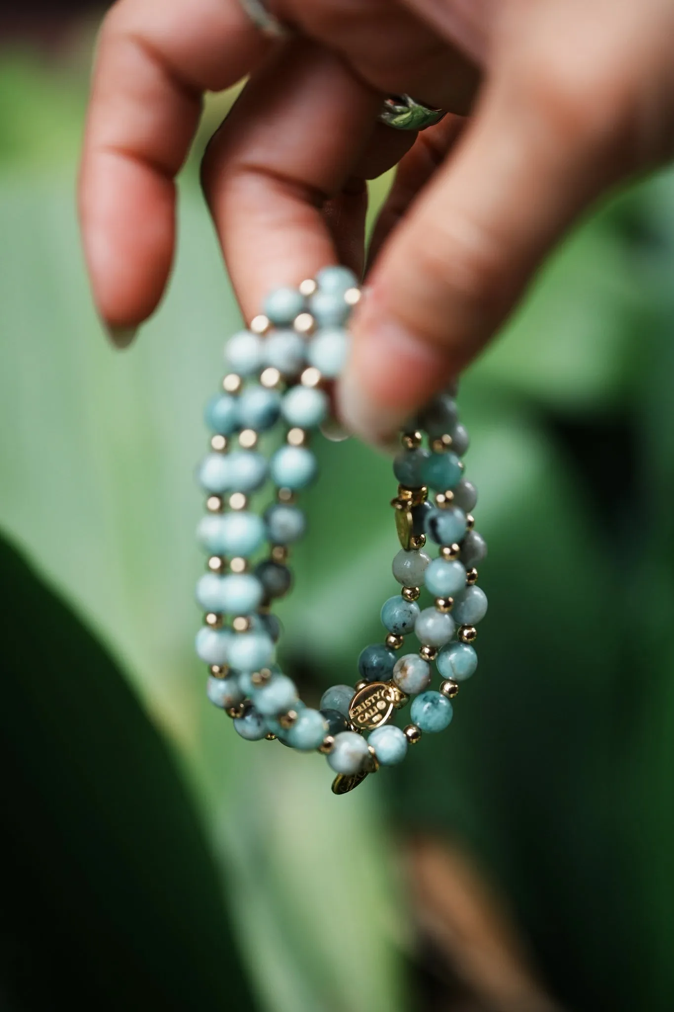 Golden Gaia Emerald Signature Stretch Bracelet