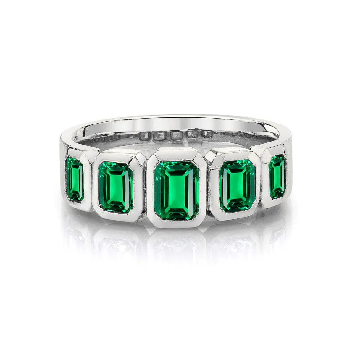 Graduated Emerald Cut Emerald Band