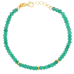 Green Onyx Gold Bead Bracelet