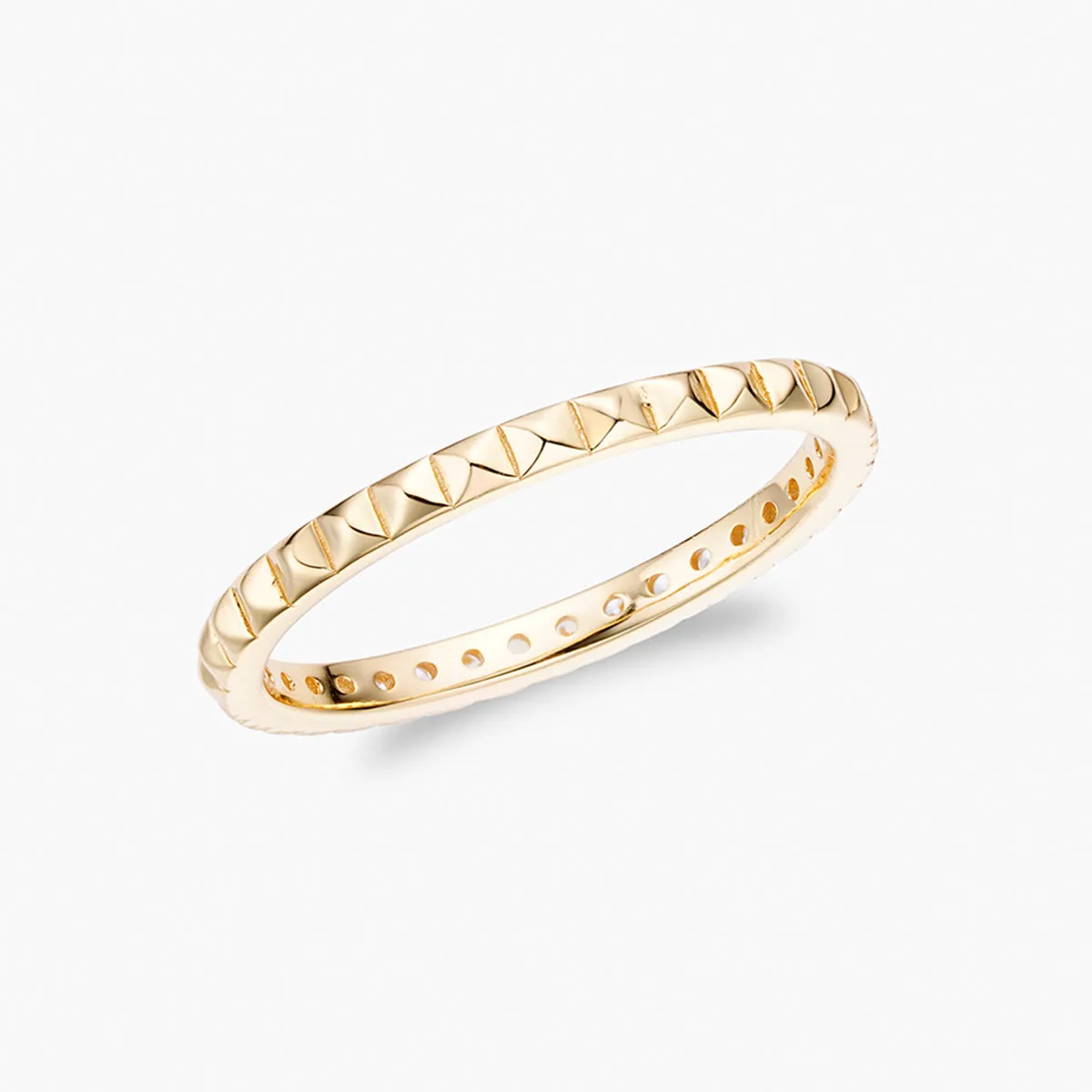 Half Pyramid Half Pave Stacking Ring