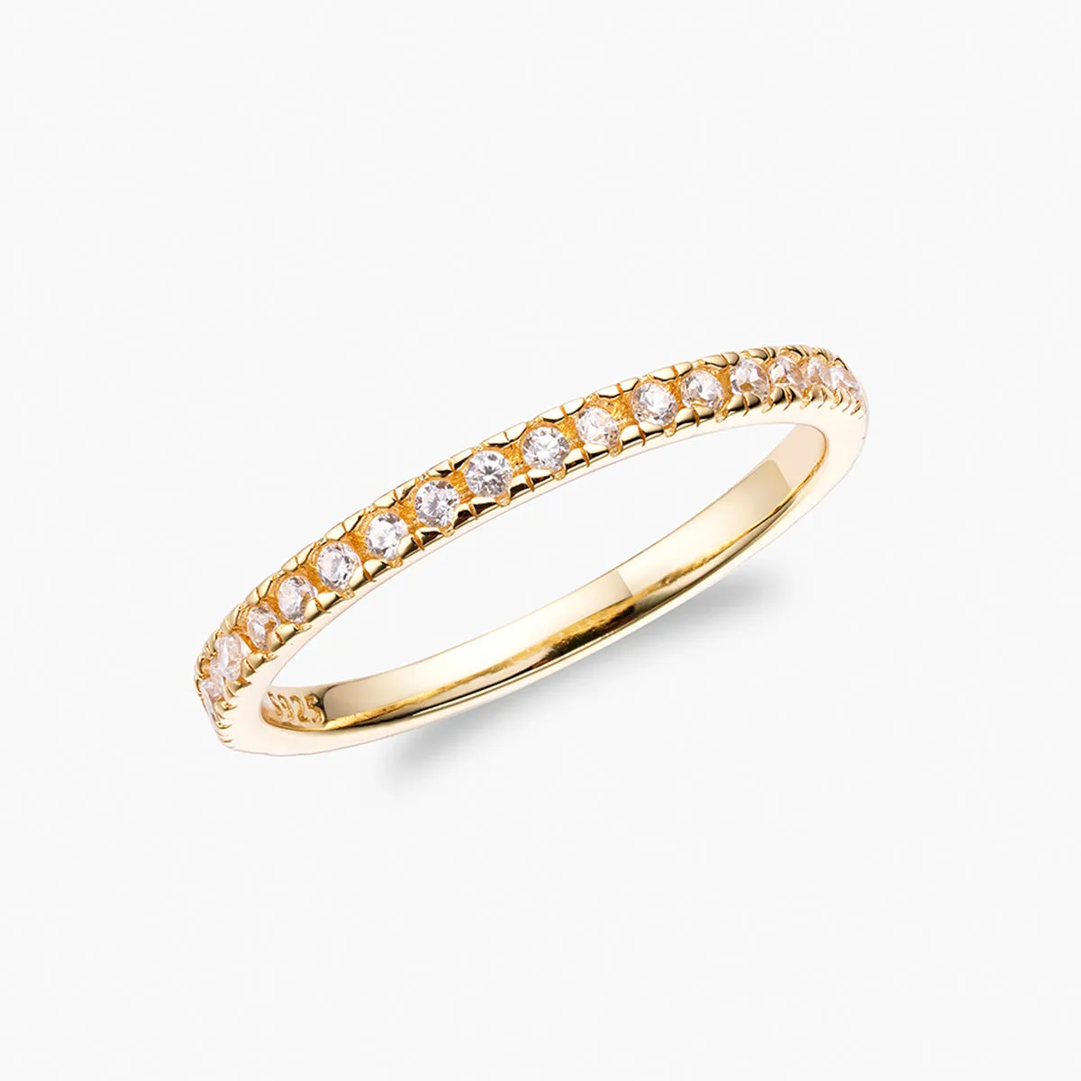 Half Pyramid Half Pave Stacking Ring