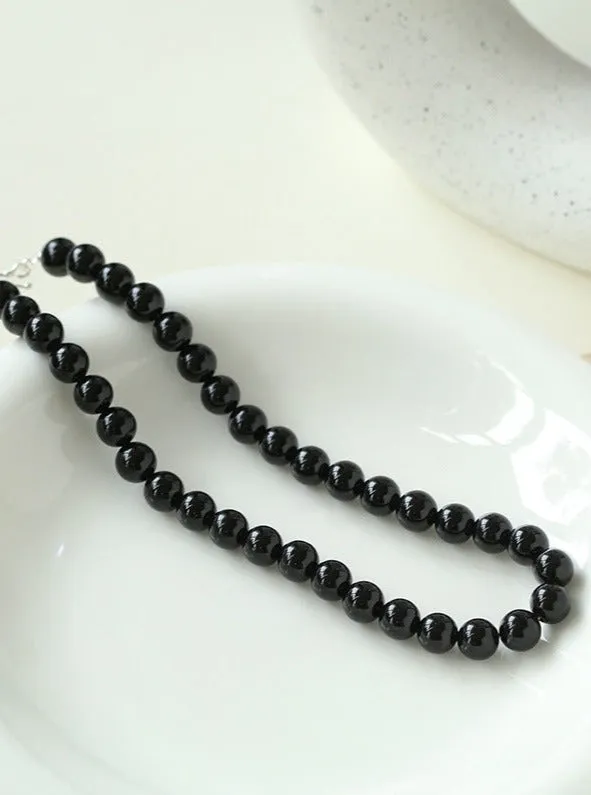 Harmonious Gemstone Necklace: Black Onyx