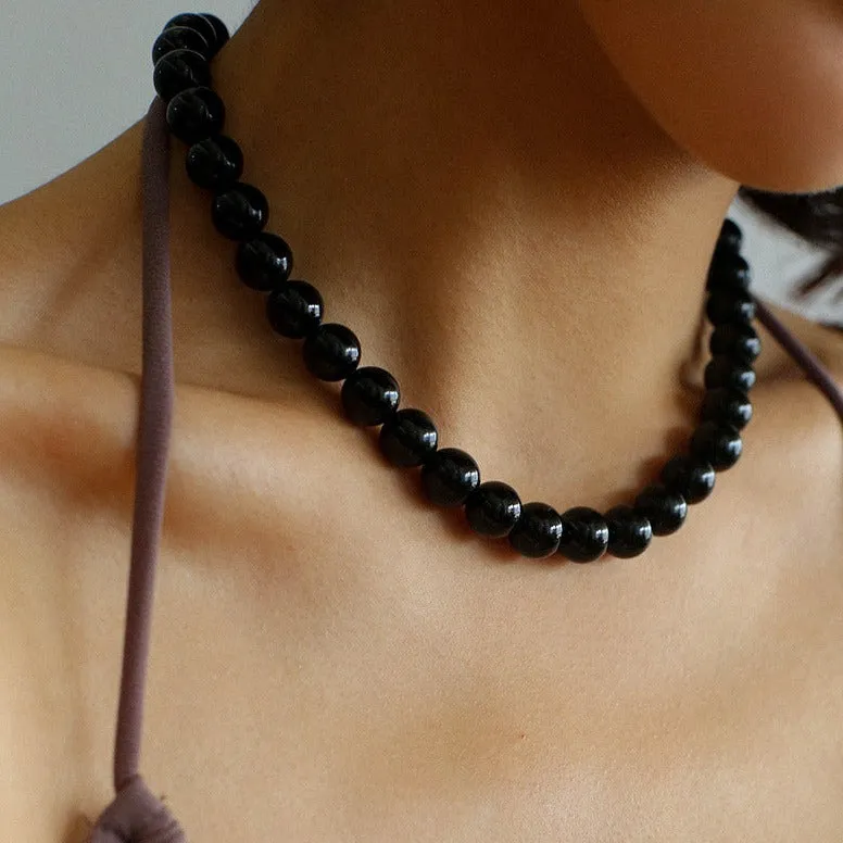 Harmonious Gemstone Necklace: Black Onyx