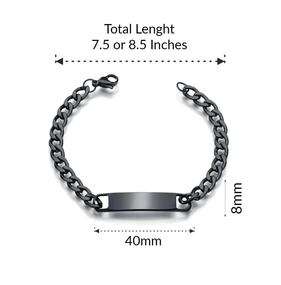 High Polished Stainless Steel Fingerprint Mens Bracelet