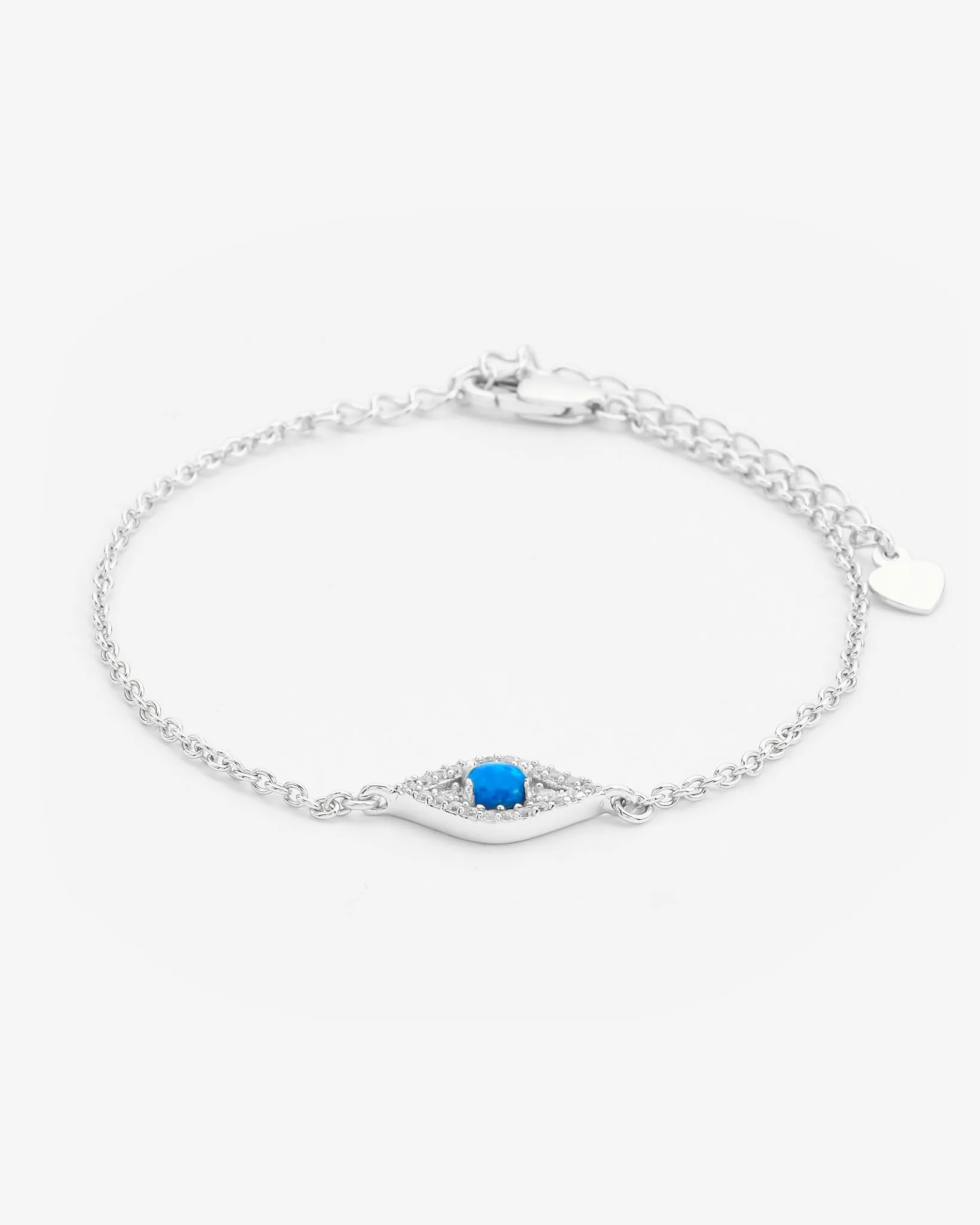 Iced Blue Opal Mini Evil Eye Bracelet