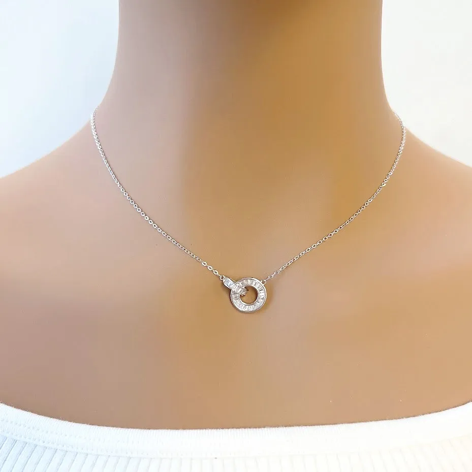 Interlocking Circle Cubic Zirconia Necklace