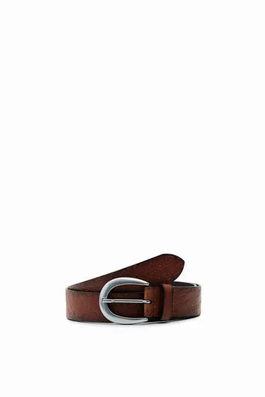 Irregular Buckle Belt - Brown