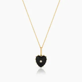 ISABEL ONYX HEART NECKLACE