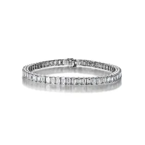 Jayla 18 Carat Emerald Cut Diamond Tennis Bracelet in 14k White Gold