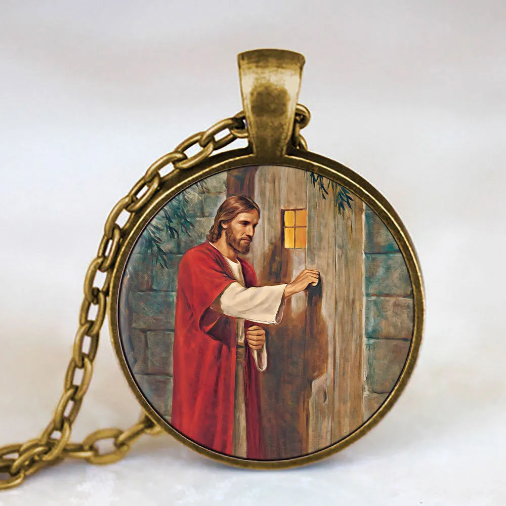 Jesus Knocking On The Door - Religious Necklace - Jesus Necklace - Jesus Pendant - Ciaocustom