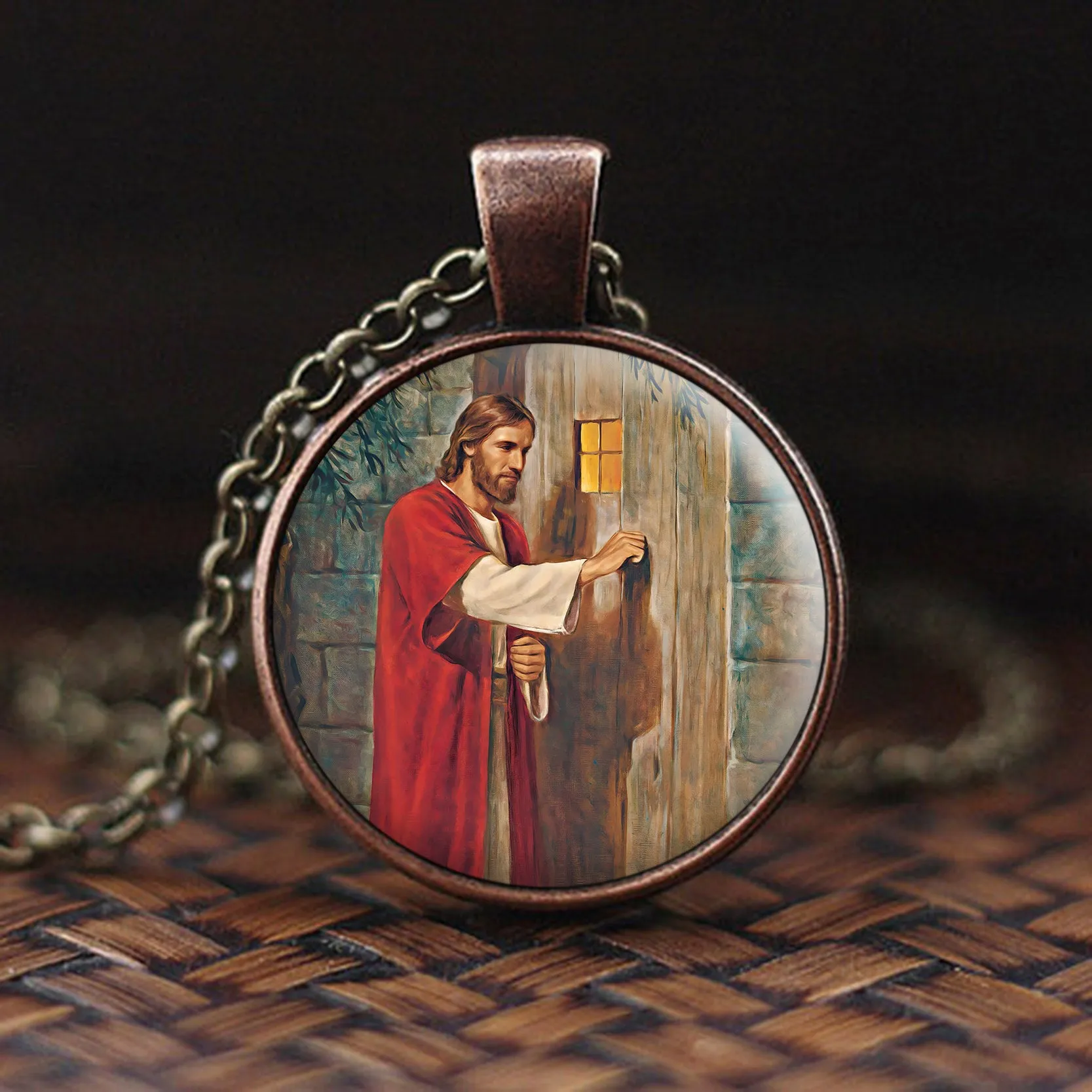 Jesus Knocking On The Door - Religious Necklace - Jesus Necklace - Jesus Pendant - Ciaocustom