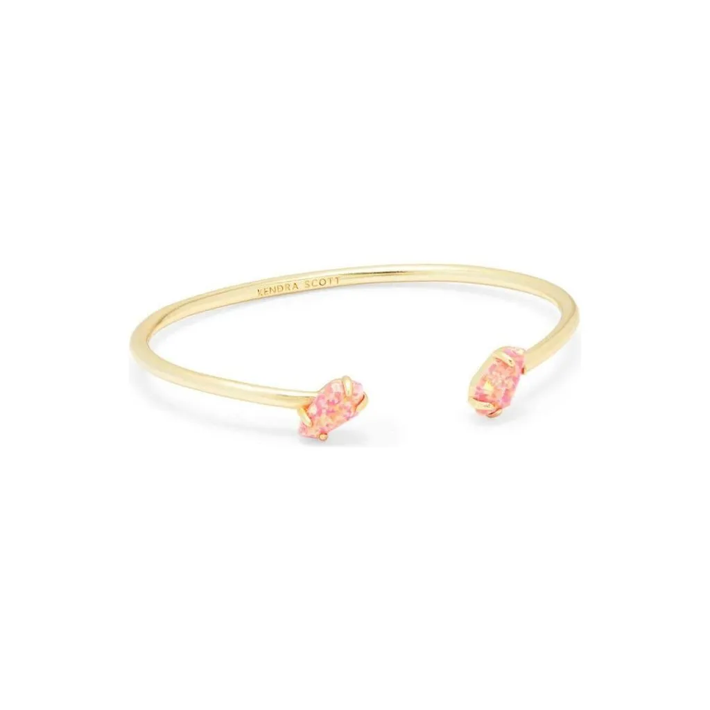 Kendra Scott Jackson Gold Cuff Bracelet in Magenta Kyocera Opal