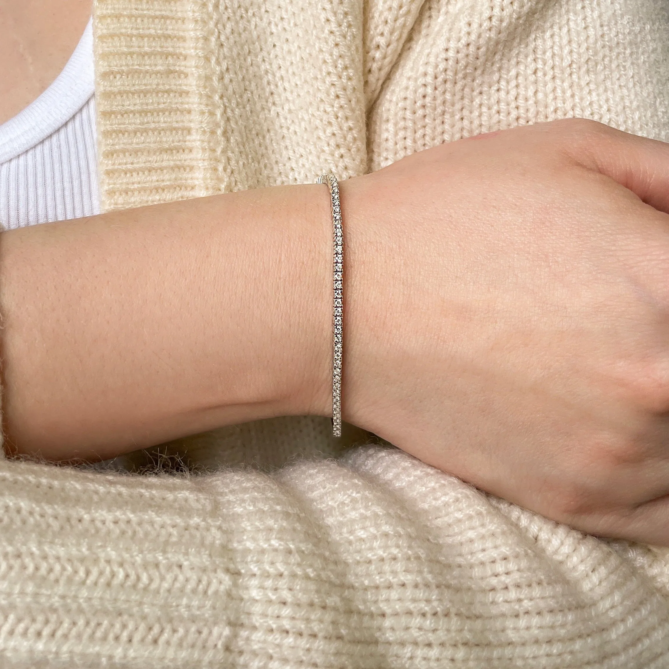 Lab-grown diamond tennis bracelet