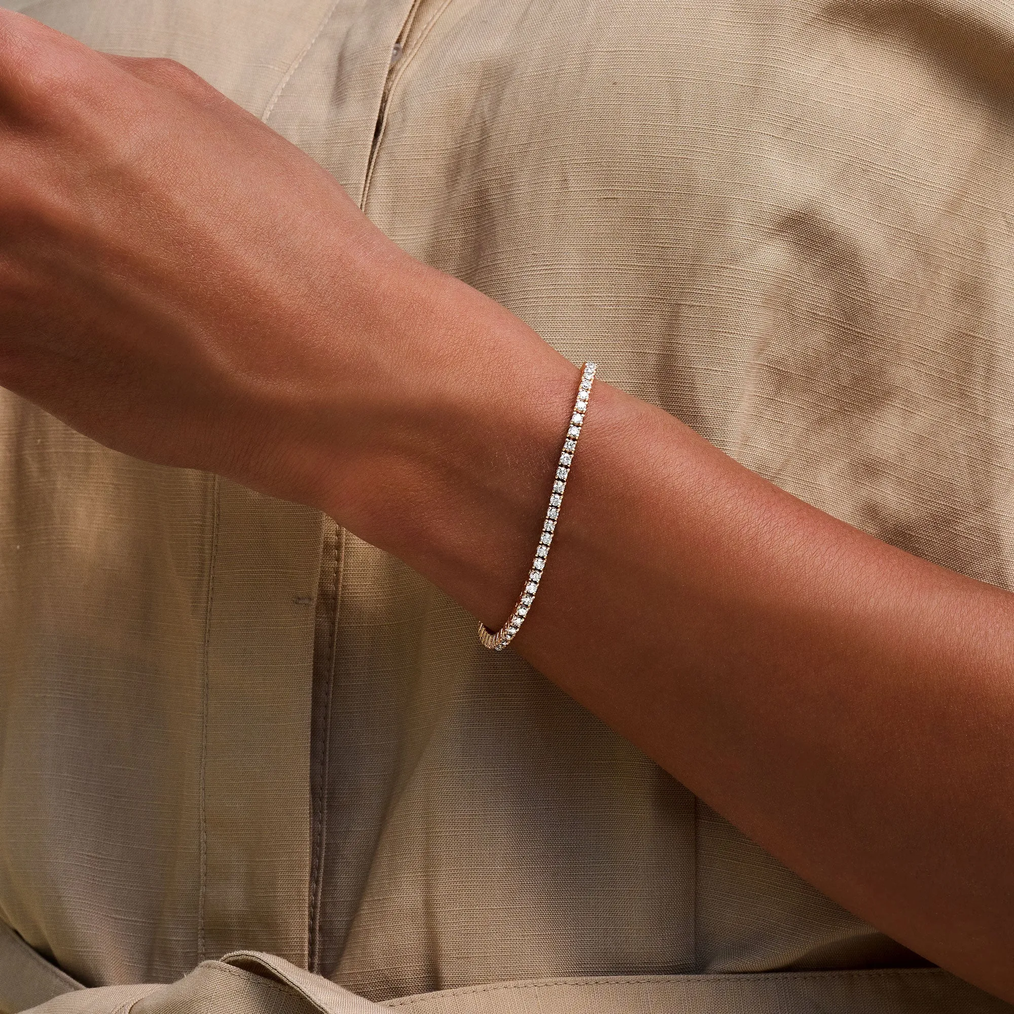 Lab-grown diamond tennis bracelet