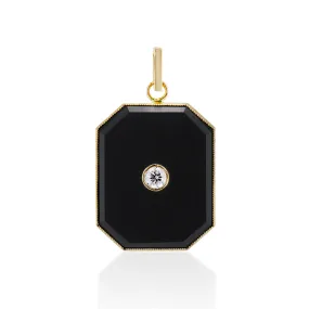 Large Onyx Diamond Bezel Charm