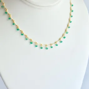 Leticia - Green Onyx, 14k Gold Filled Necklace