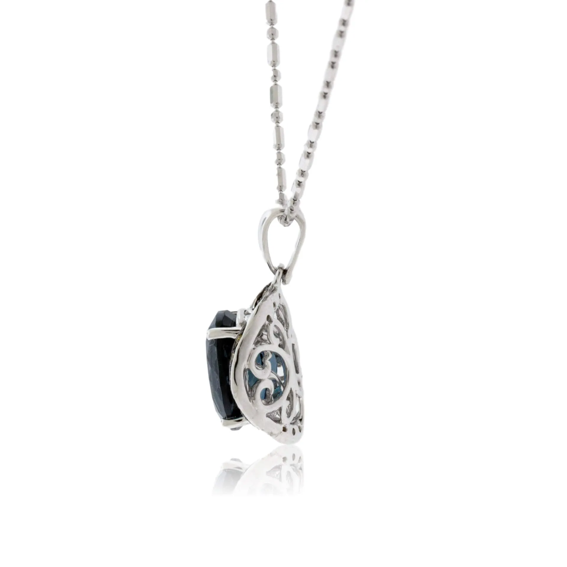 London Blue Topaz & Brown Diamond Pendant