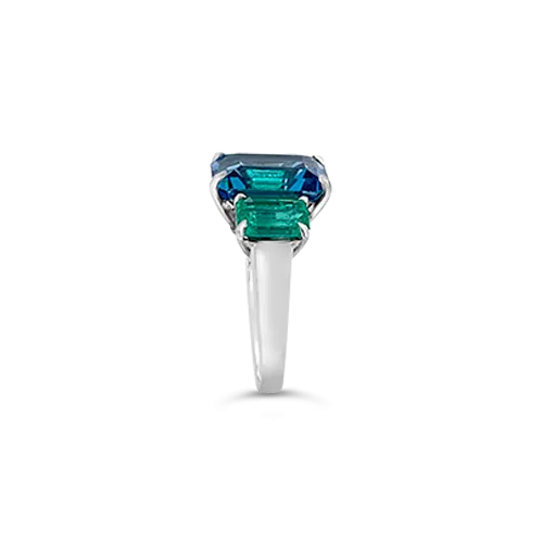 London Blue Topaz & Emerald Ring