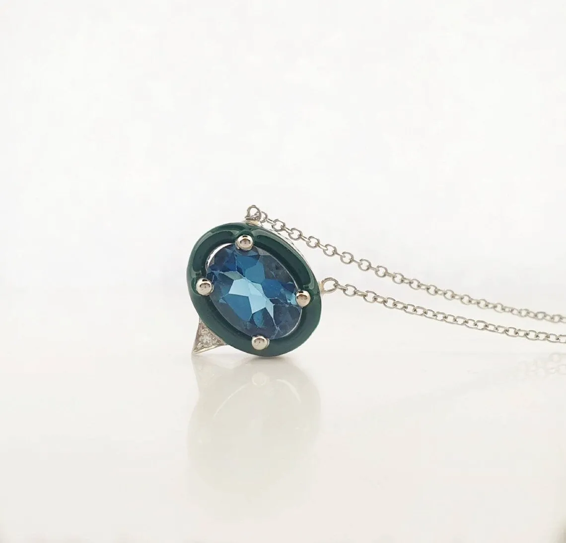 London Blue Topaz Eye Necklace