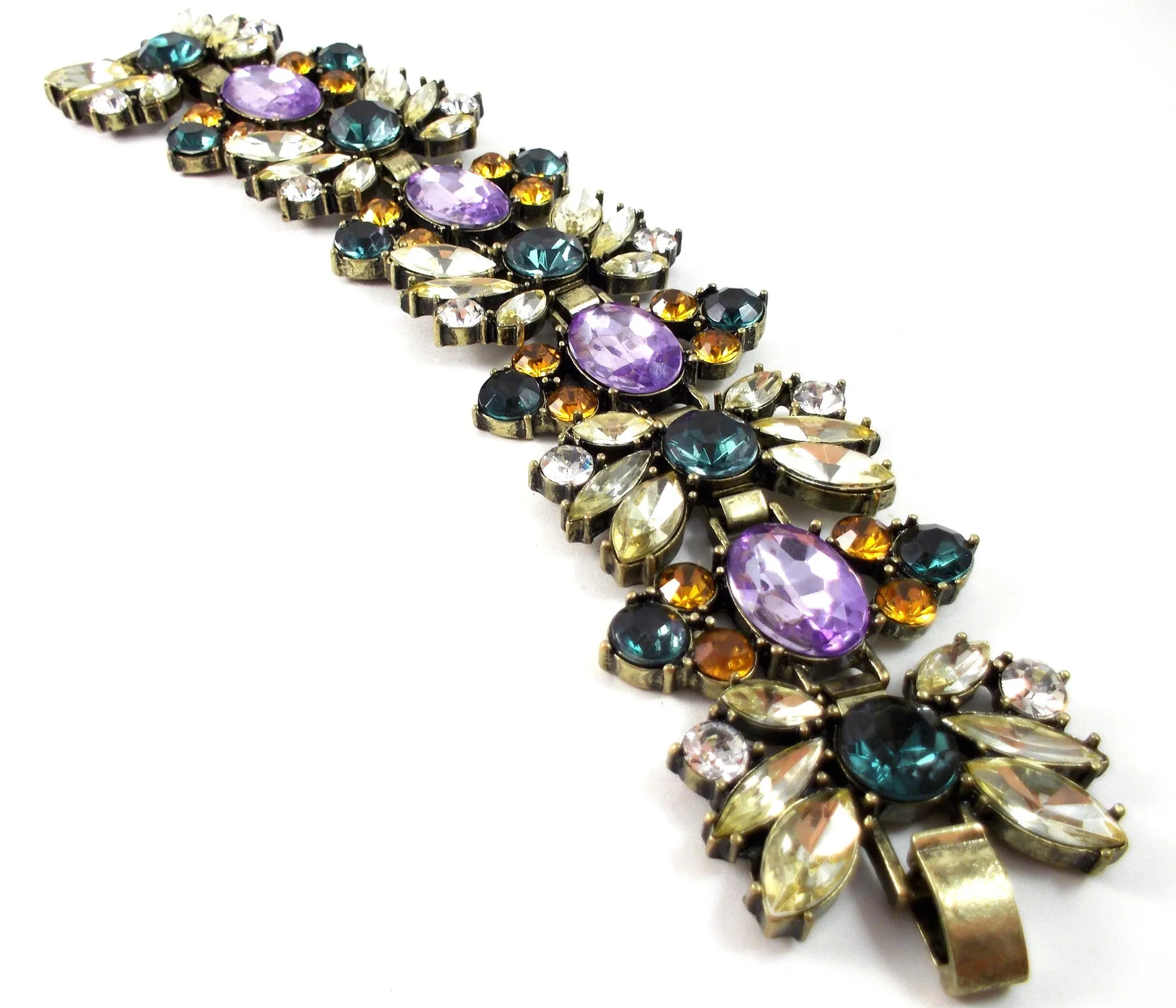 Luxe Vintage Inspired Crystal Statement Bracelet