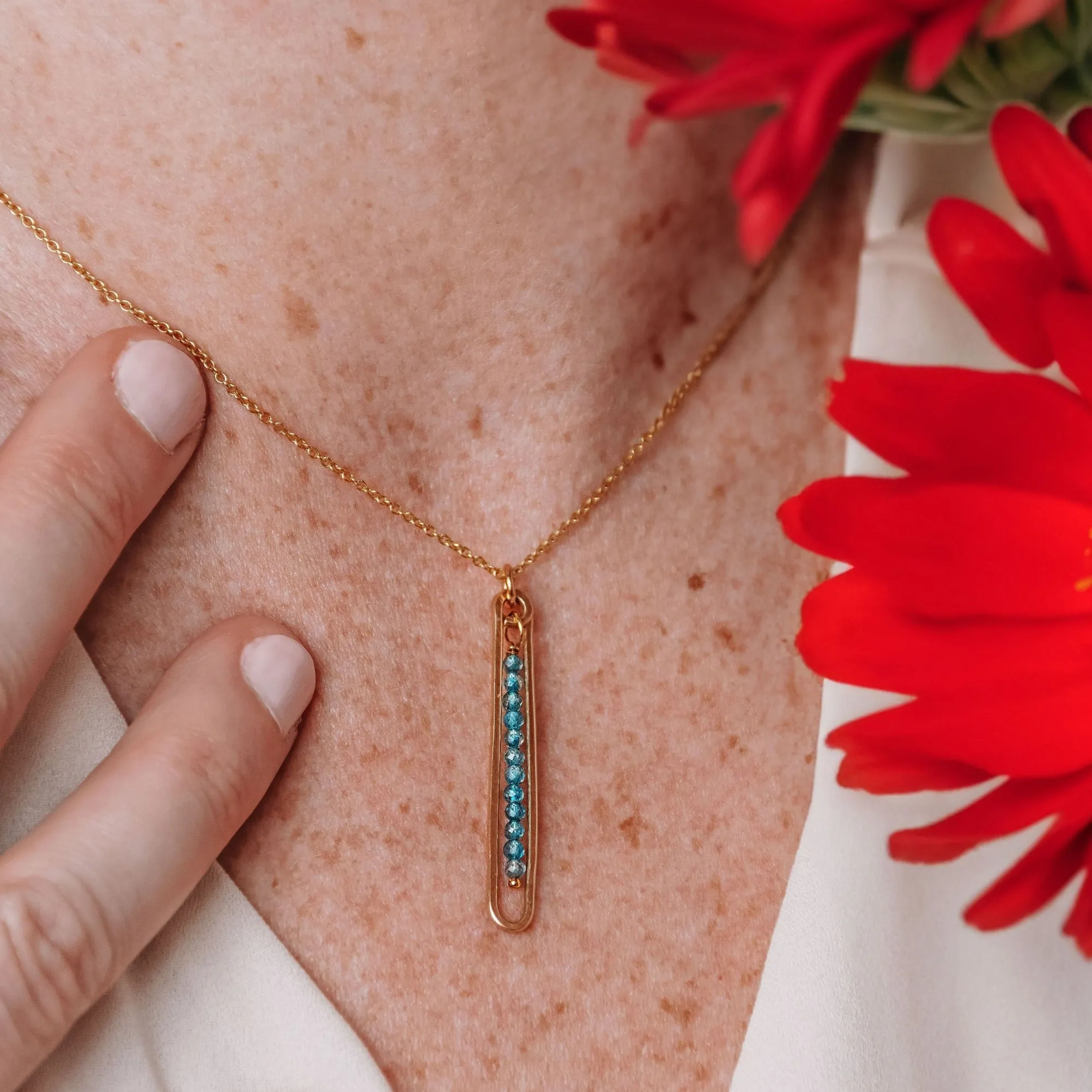 Lyric Necklace with Blue Topaz