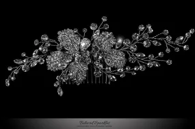 Mandy Leaf Spray Cluster Hair Clip | Swarovski Crystal