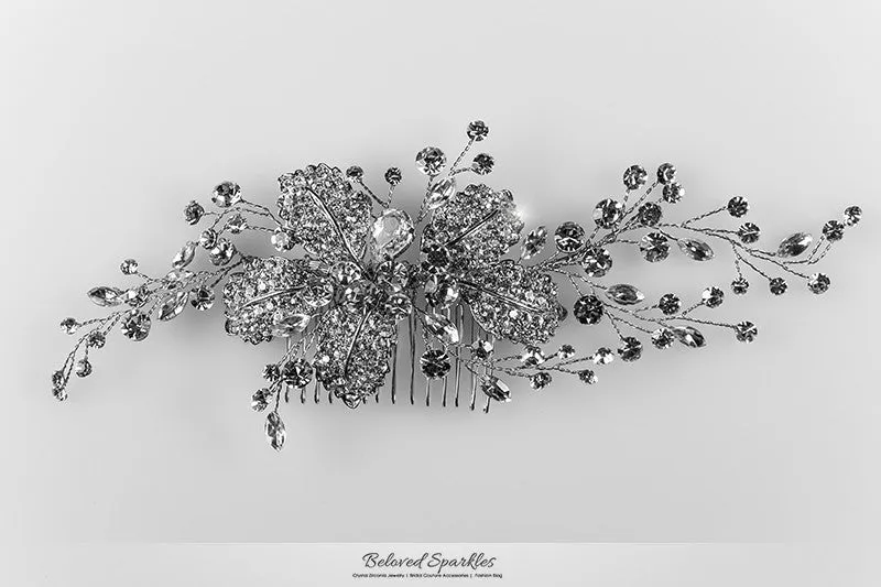 Mandy Leaf Spray Cluster Hair Clip | Swarovski Crystal