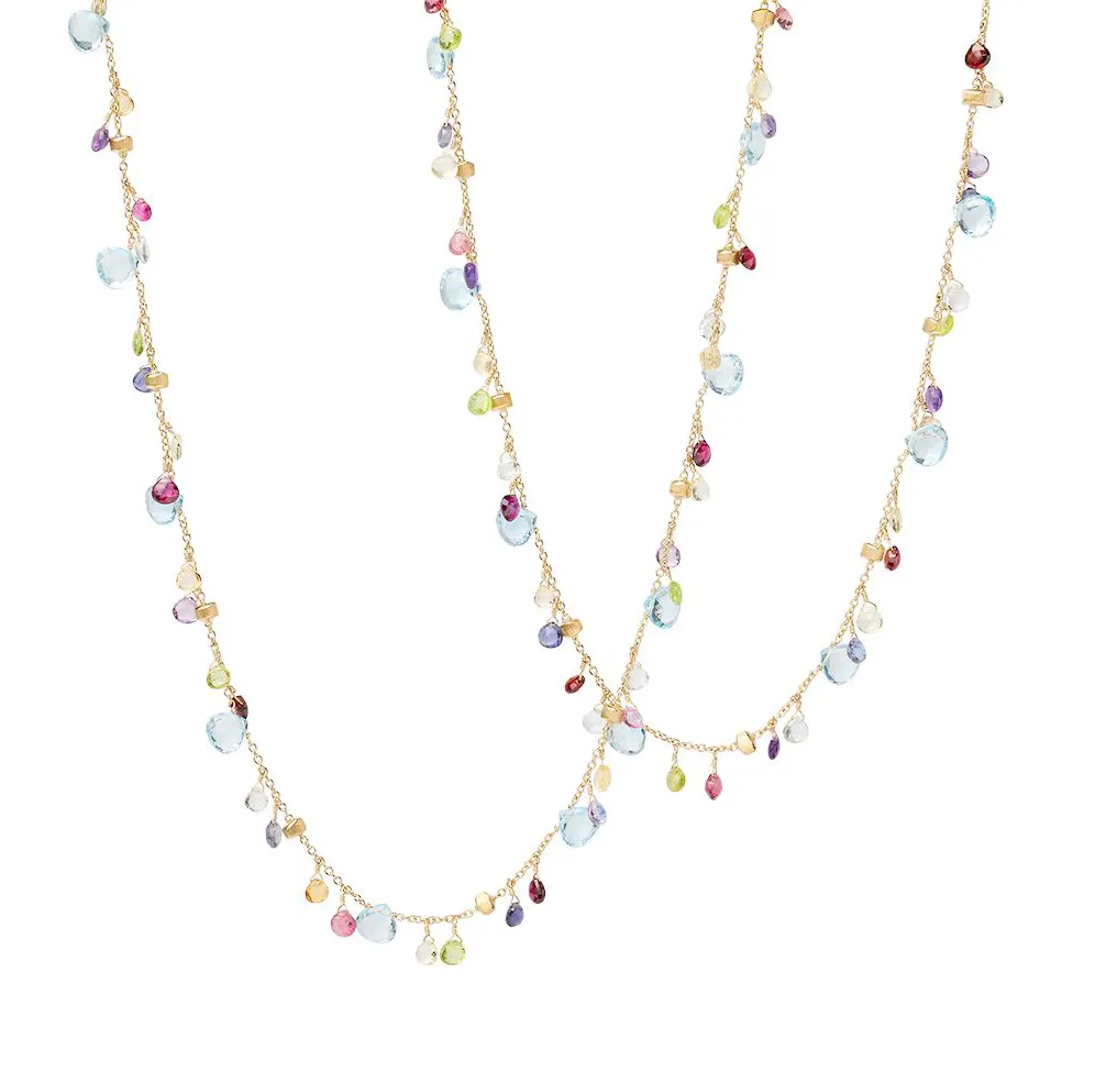 Marco Bicego Paradise Yellow Gold Mixed Gemstone Long Necklace