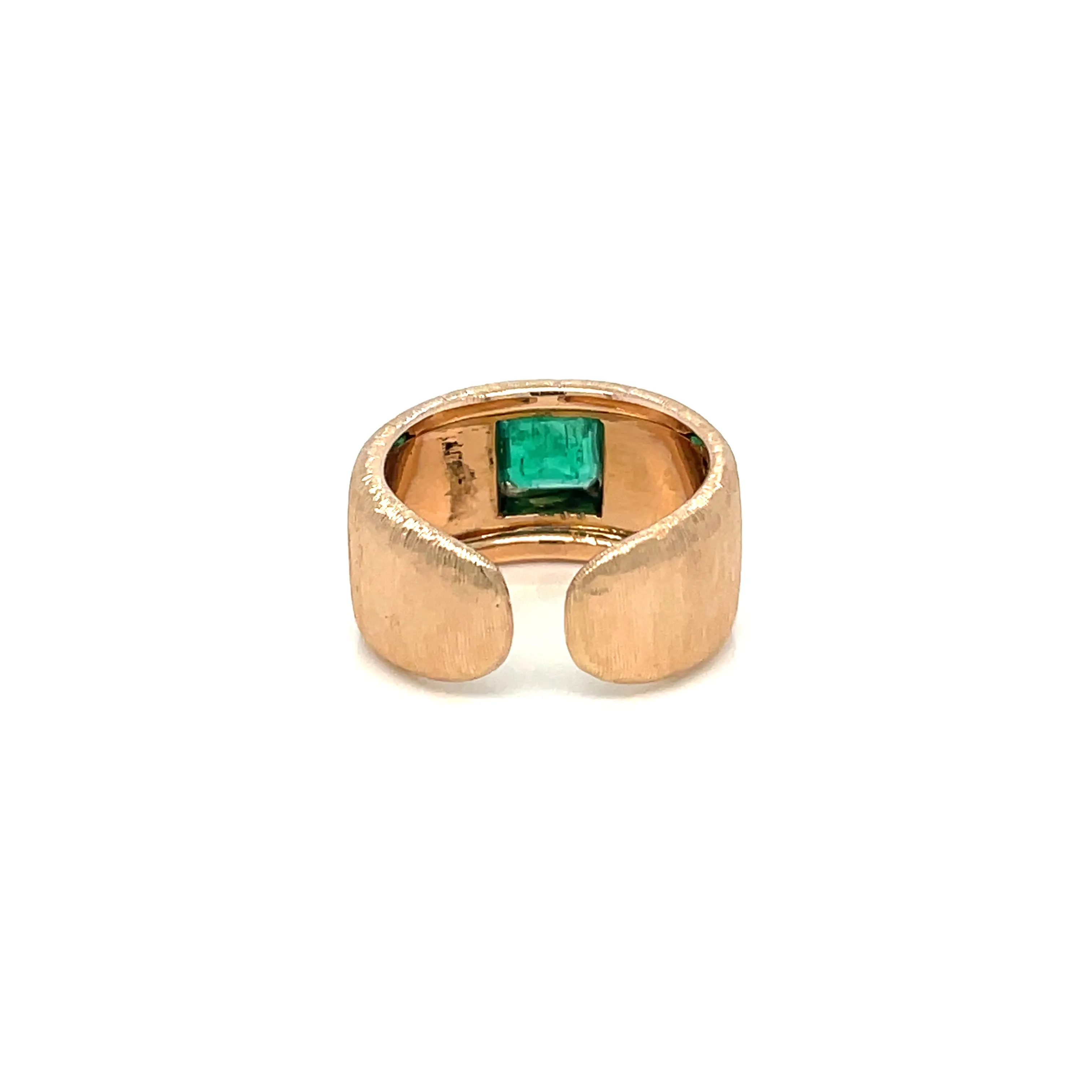 Mario Buccellati Colombian Emerald Gold Band Ring