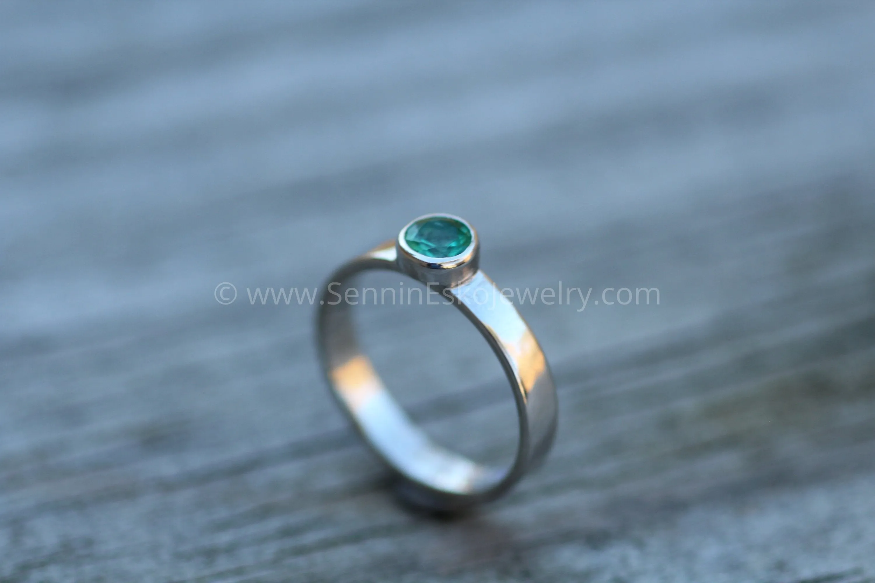 Medium weight Platinum setting - Depicted with an Emerald (Setting Only, Center Stone Sold Separately)