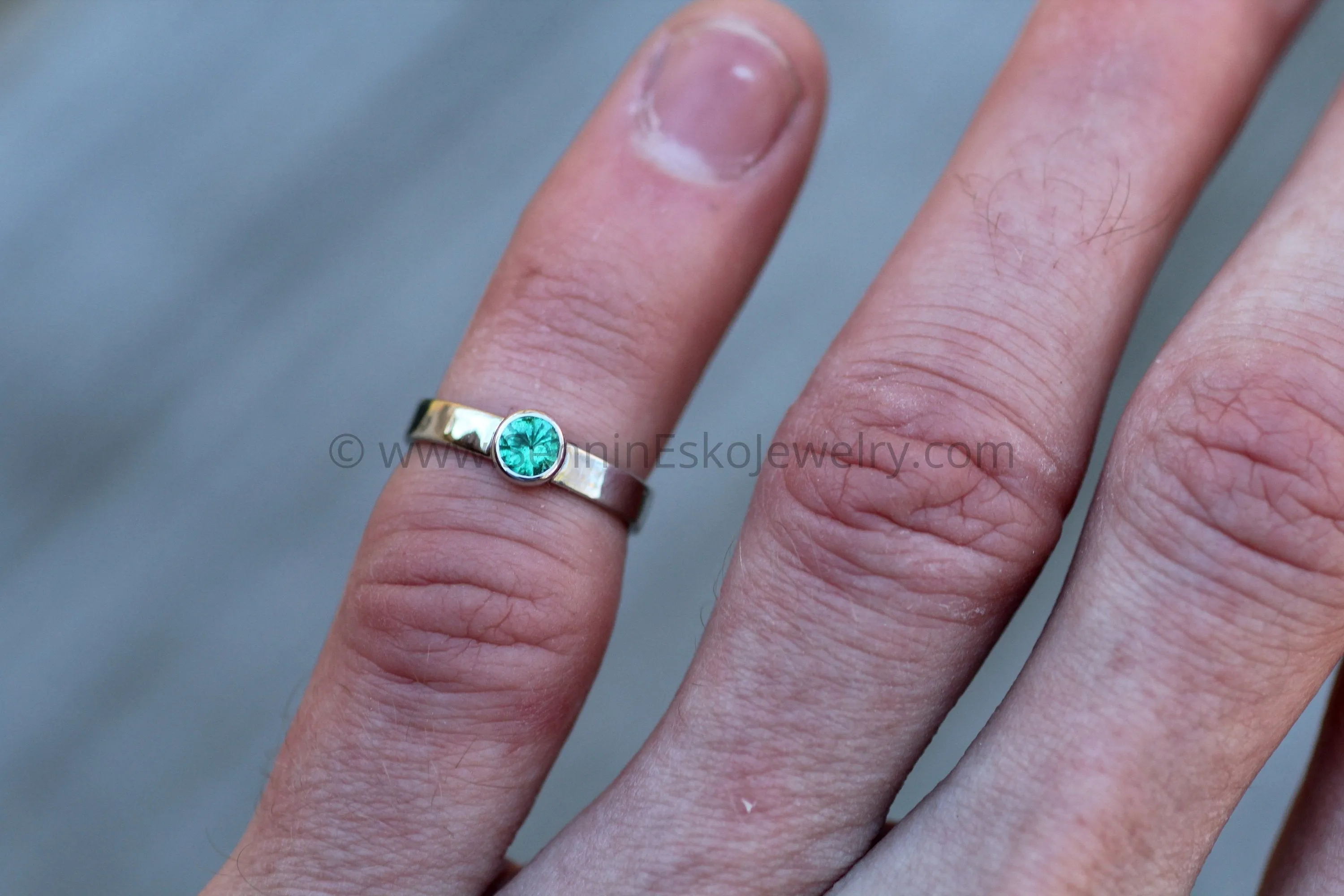 Medium weight Platinum setting - Depicted with an Emerald (Setting Only, Center Stone Sold Separately)