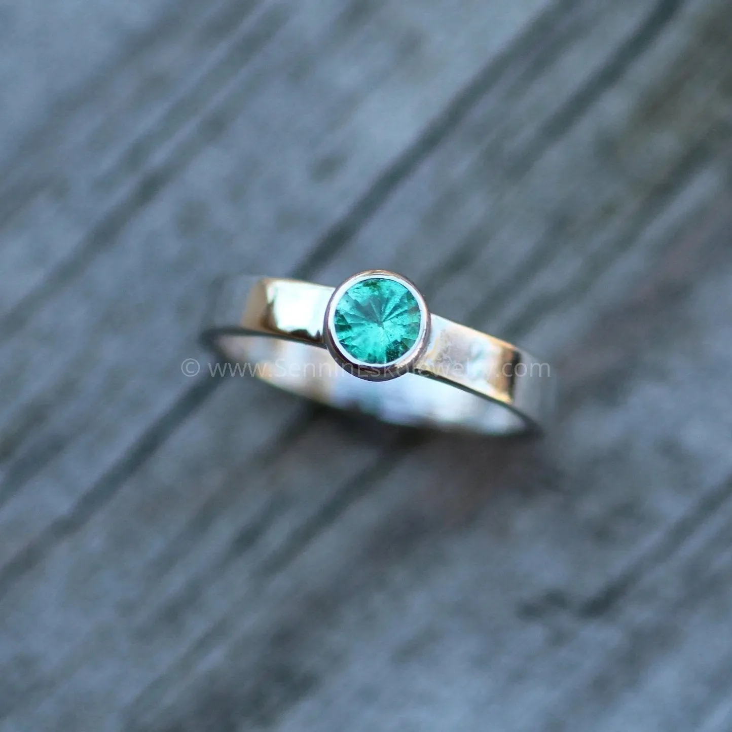 Medium weight Platinum setting - Depicted with an Emerald (Setting Only, Center Stone Sold Separately)