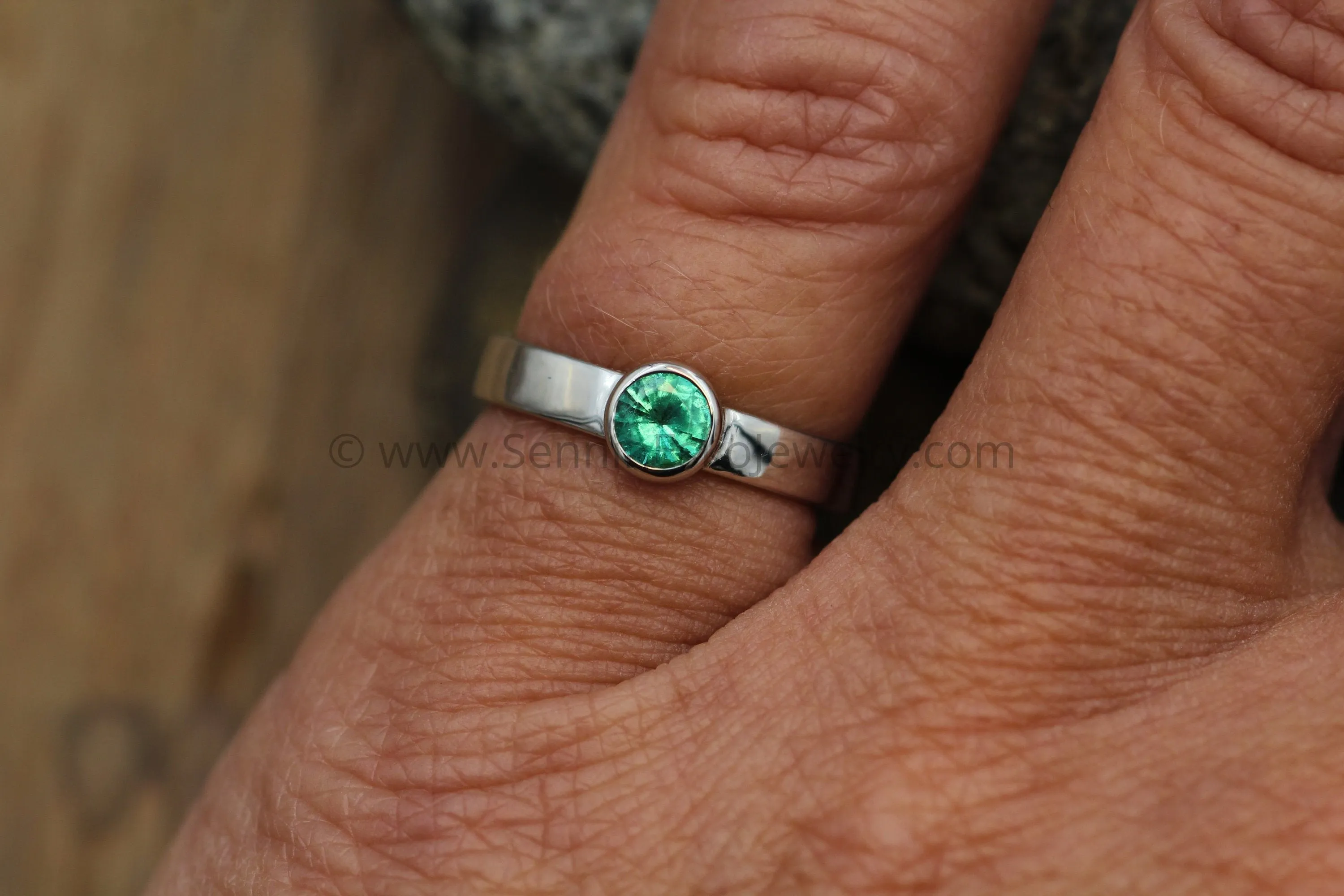 Medium weight Platinum setting - Depicted with an Emerald (Setting Only, Center Stone Sold Separately)