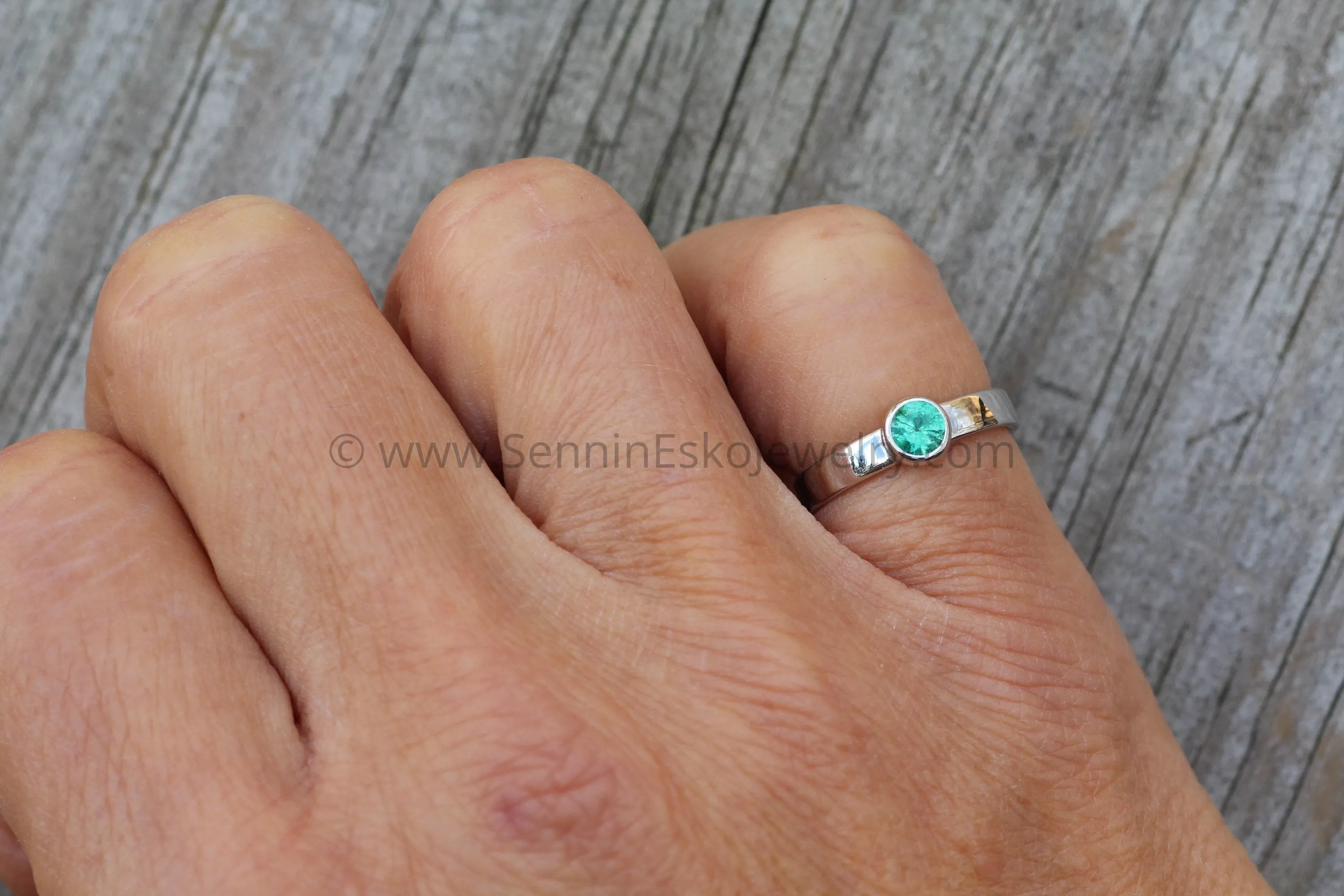 Medium weight Platinum setting - Depicted with an Emerald (Setting Only, Center Stone Sold Separately)