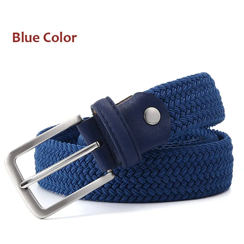 Men Elastic Belt Striped Women Stretch Belt For Unisex Knitted Braided Long Belt Extend 160 CM Belt Factory Directly Price