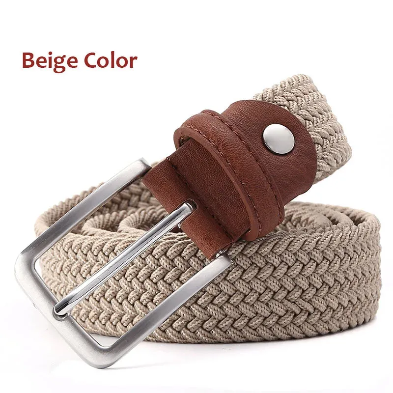 Men Elastic Belt Striped Women Stretch Belt For Unisex Knitted Braided Long Belt Extend 160 CM Belt Factory Directly Price