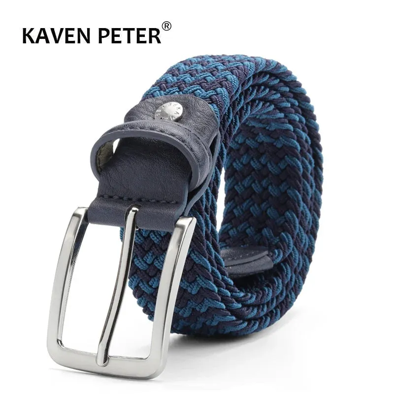 Men Elastic Belt Striped Women Stretch Belt For Unisex Knitted Braided Long Belt Extend 160 CM Belt Factory Directly Price