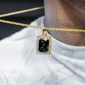 Mens Gold Onyx Necklace | Appx. 14.2 Grams