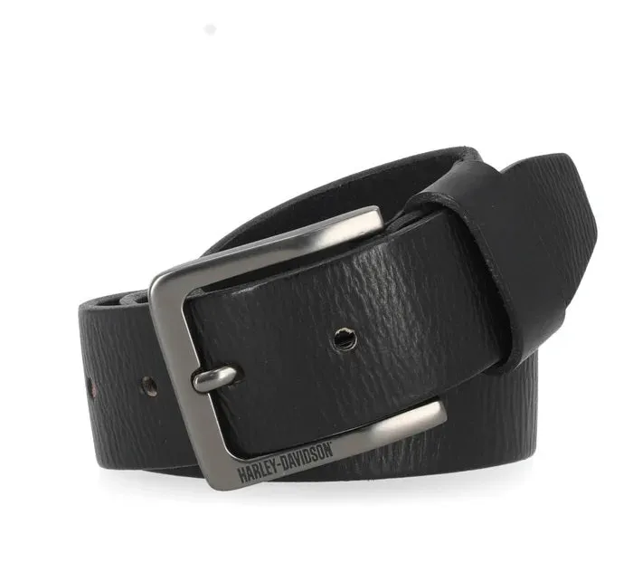 Men's Oversized HD Emboss Black Belt - Black