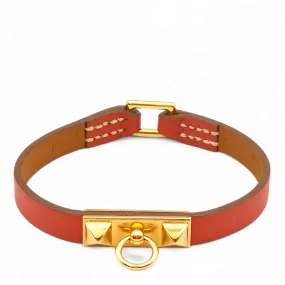 Mini Rivale Small Sanguine Bracelet in Swift, Gold hardware