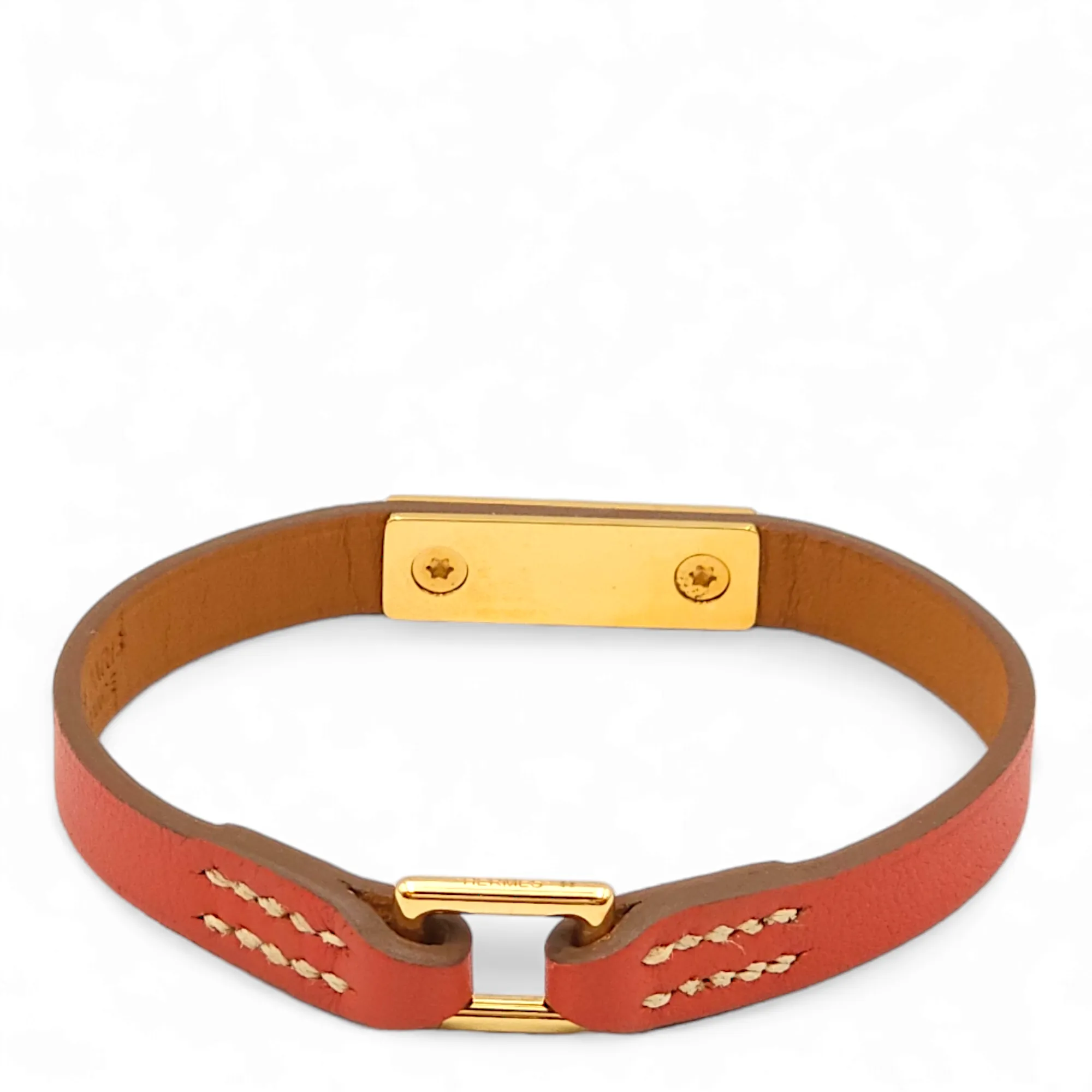 Mini Rivale Small Sanguine Bracelet in Swift, Gold hardware