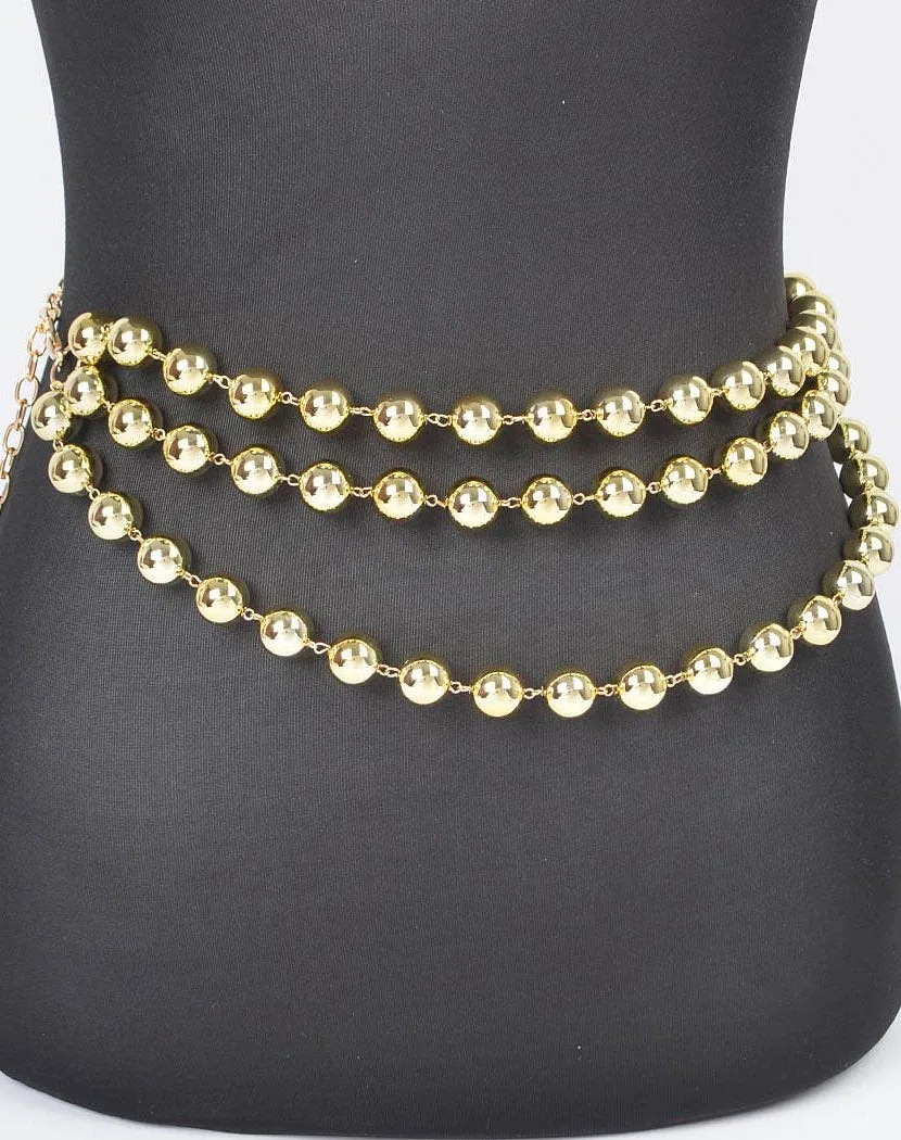 Multi Layered Bead Chain Belt