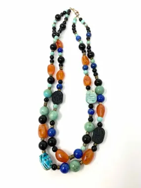 Multi-stone Multi-Color Double Necklace