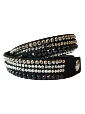 Multi Strap Rhinestone Snap Bracelet