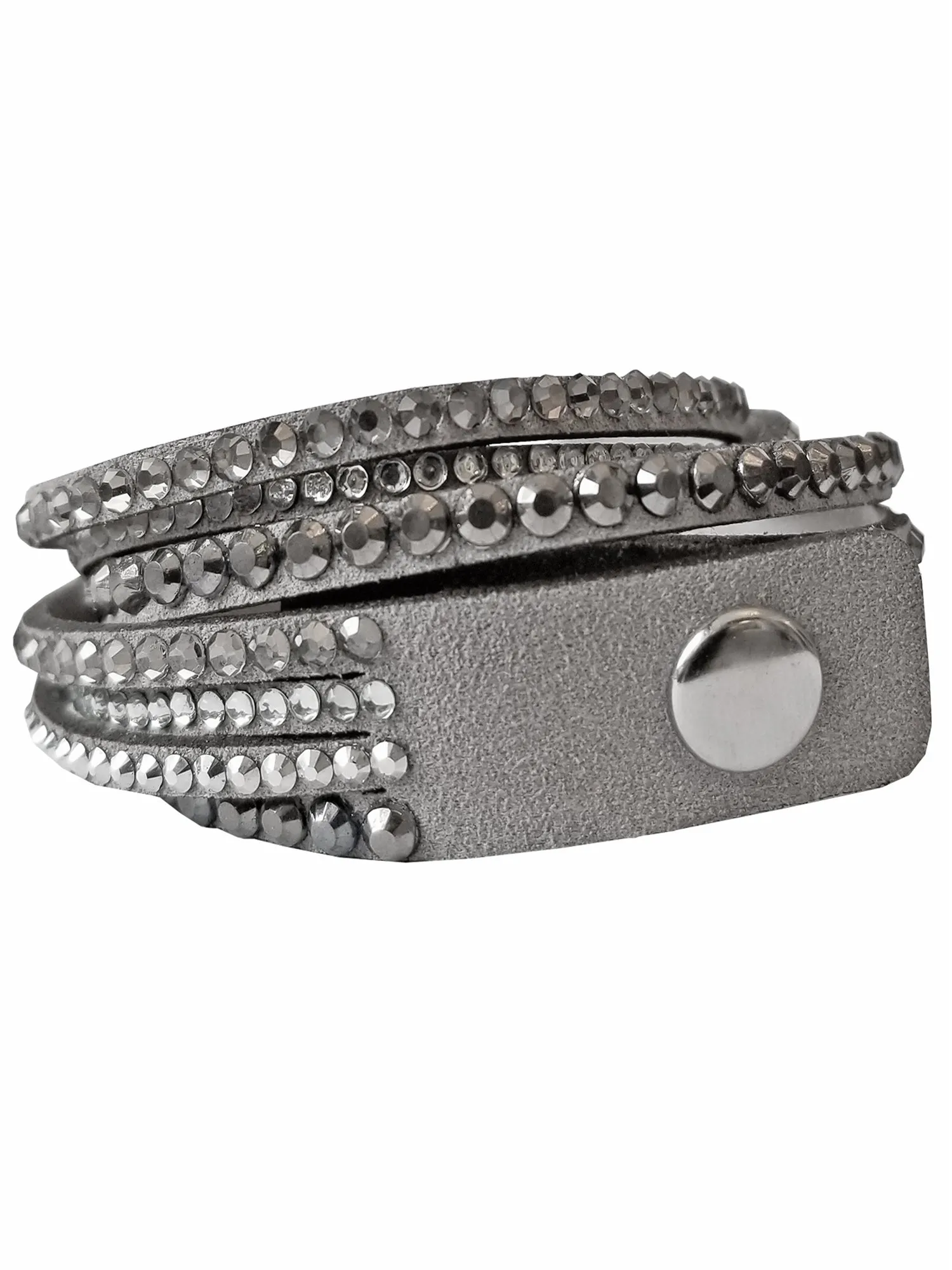 Multi Strap Rhinestone Snap Bracelet