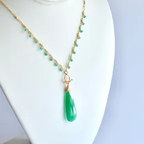 Natalie - Green Onyx, 14k Gold Filled Necklace